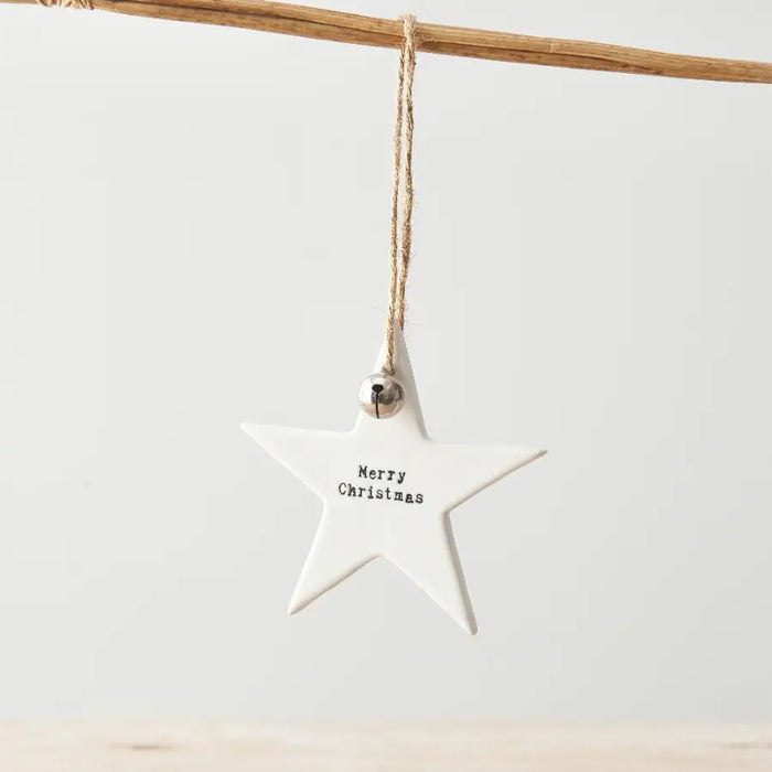 Ceramic Star Hanger, Merry Christmas