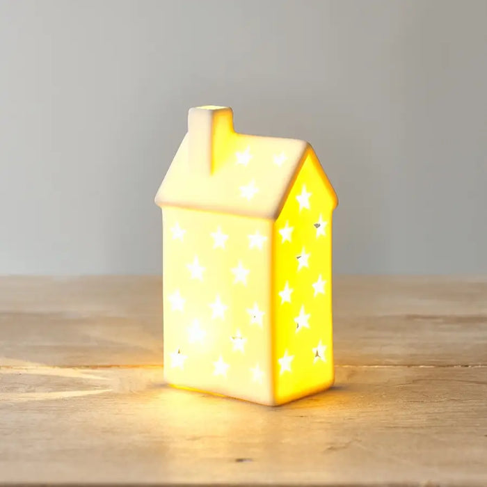 Star Cut Out Led House, 13cm