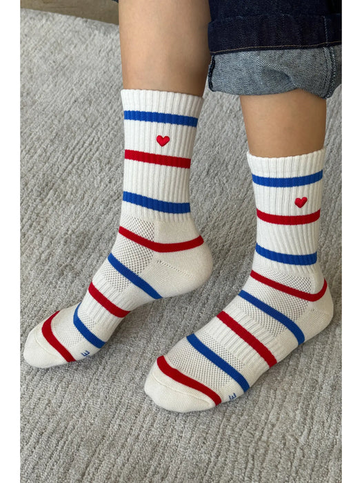 Le Bon Shoppe: Embroidered Striped Boyfriend Socks