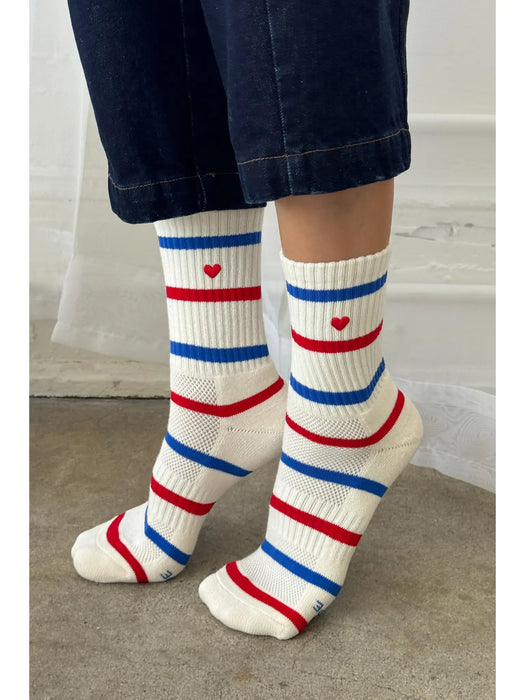 Le Bon Shoppe: Embroidered Striped Boyfriend Socks