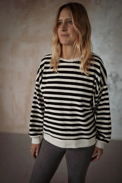 Another Fox: Stripe Terry Towel Sweatshirt- Adult