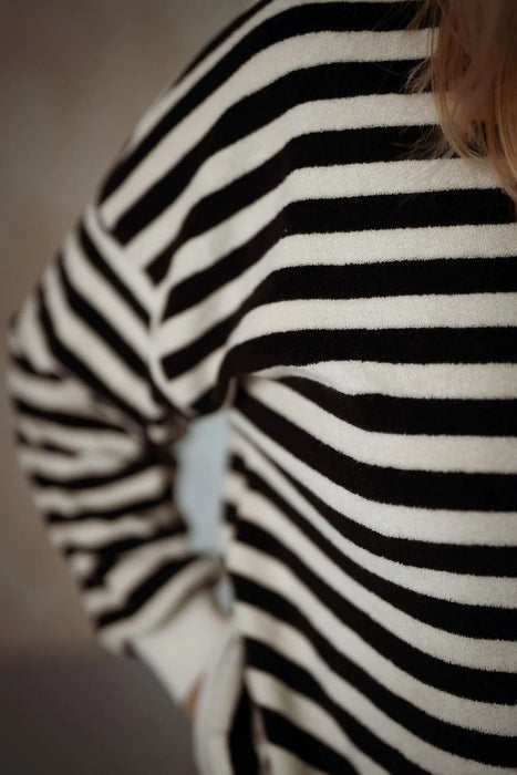 Another Fox: Stripe Terry Towel Sweatshirt- Adult