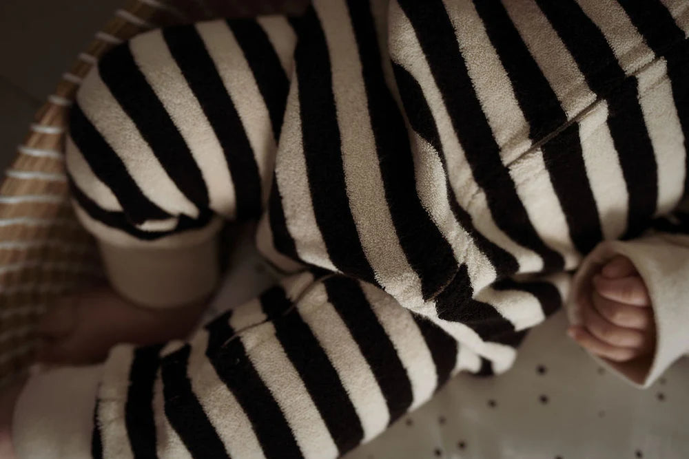 Another Fox: Stripe Terry Towel Zip Sleepsuit