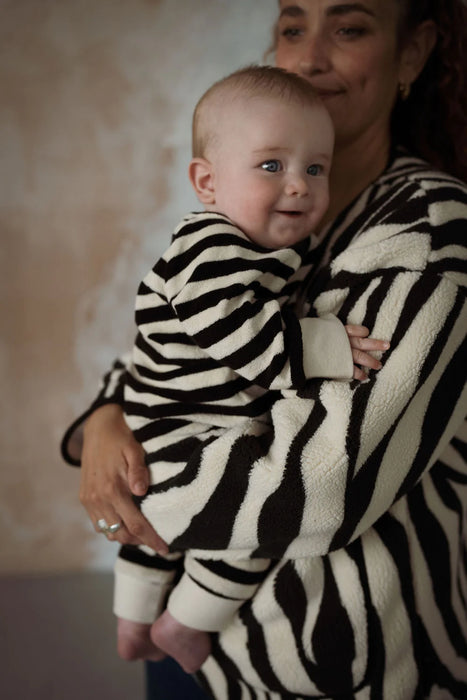 Another Fox: Stripe Terry Towel Zip Sleepsuit