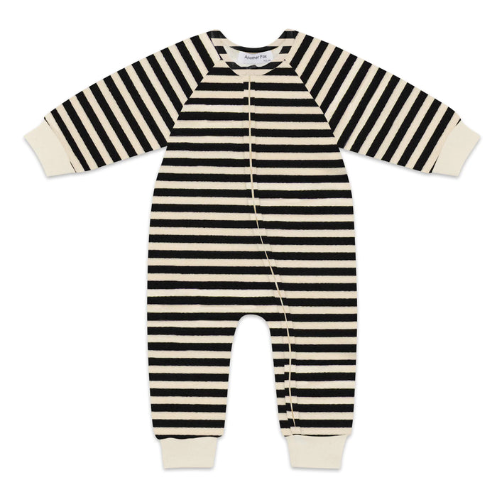 Another Fox: Stripe Terry Towel Zip Sleepsuit