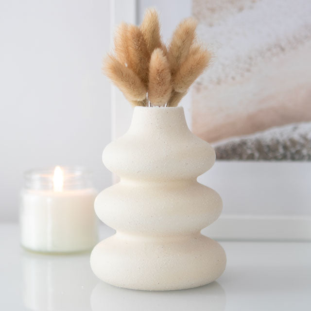 Modern Minimalist Cream Speckle Single Stem Vase