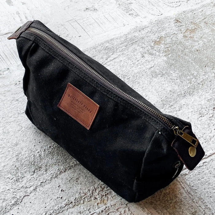 Watershed: The Waxed Huntaway Wash Bag - Black
