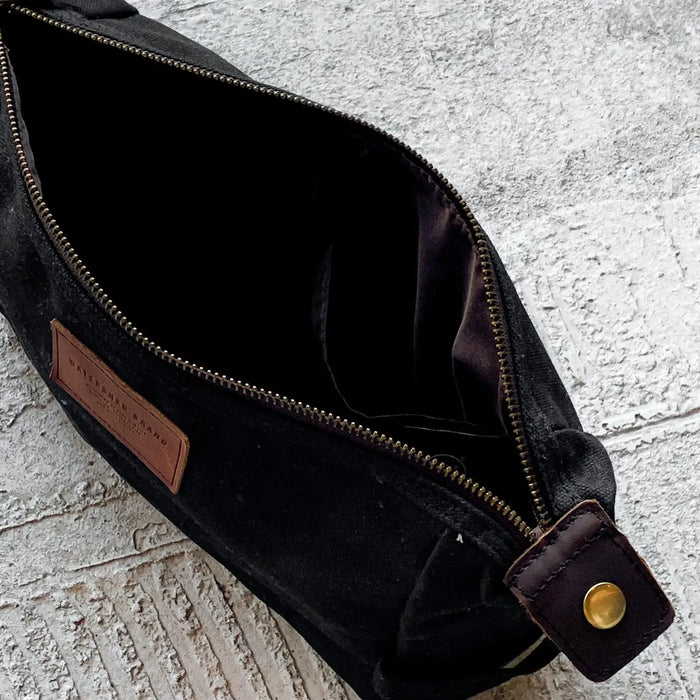 Watershed: The Waxed Huntaway Wash Bag - Black