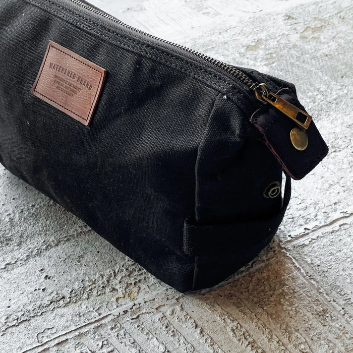 Watershed: The Waxed Huntaway Wash Bag - Black