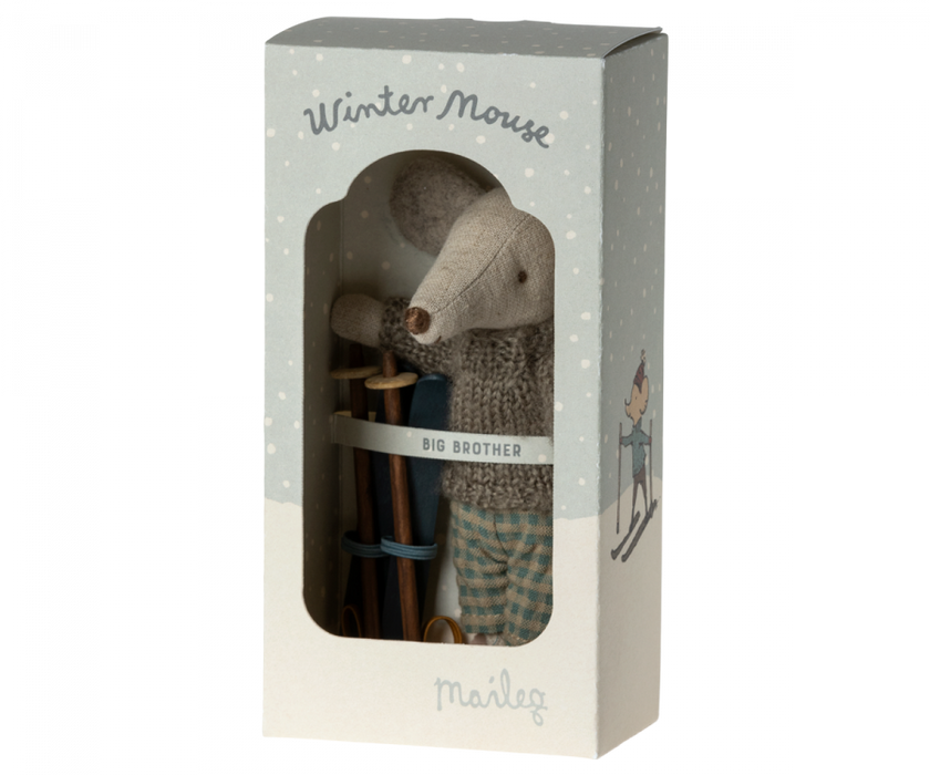 Maileg: Winter mouse with ski set, Big brother