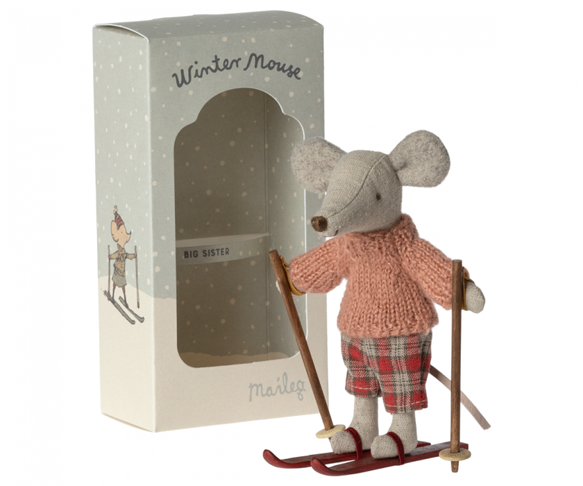 Maileg: Winter mouse with ski set, Big sister