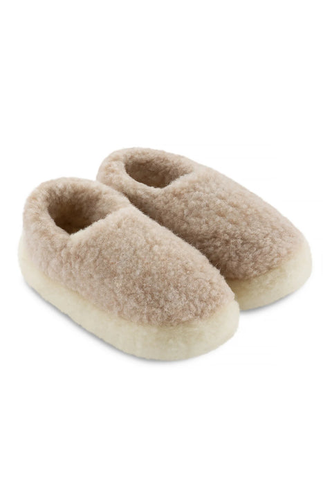 Yoko Wool: Siberian Wool Slipper - Natural Beige