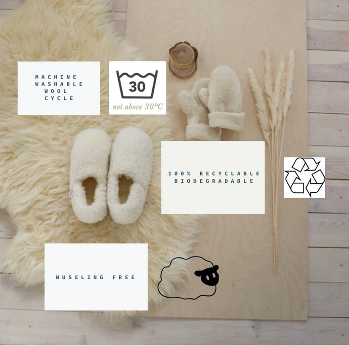 Yoko Wool: Siberian Wool Slipper - Natural Beige