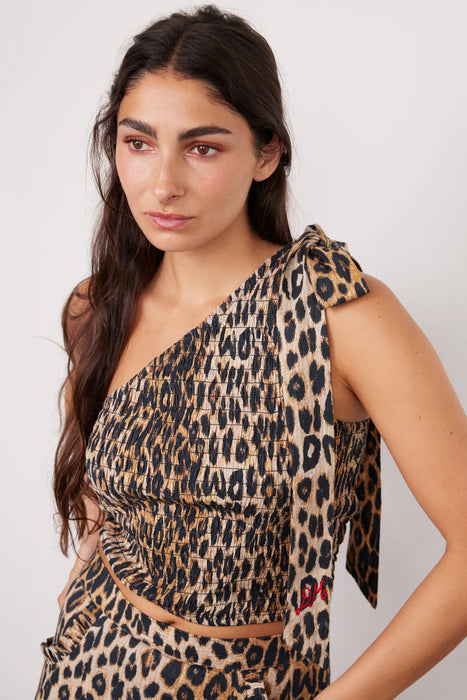 Damson Madder: Zadie Asymmetric Top - Leopard