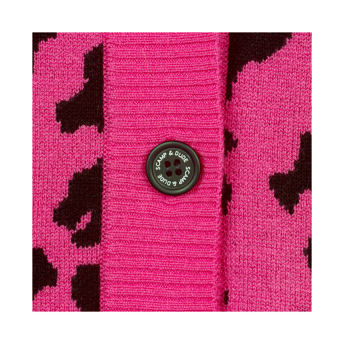 Scamp & Dude: Cashmere cardigan - hot pink leopard and lightning bolt