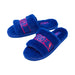 Scamp & Dude: Faux fur slider slippers in electric blue