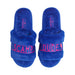 Scamp & Dude: Faux fur slider slippers in electric blue