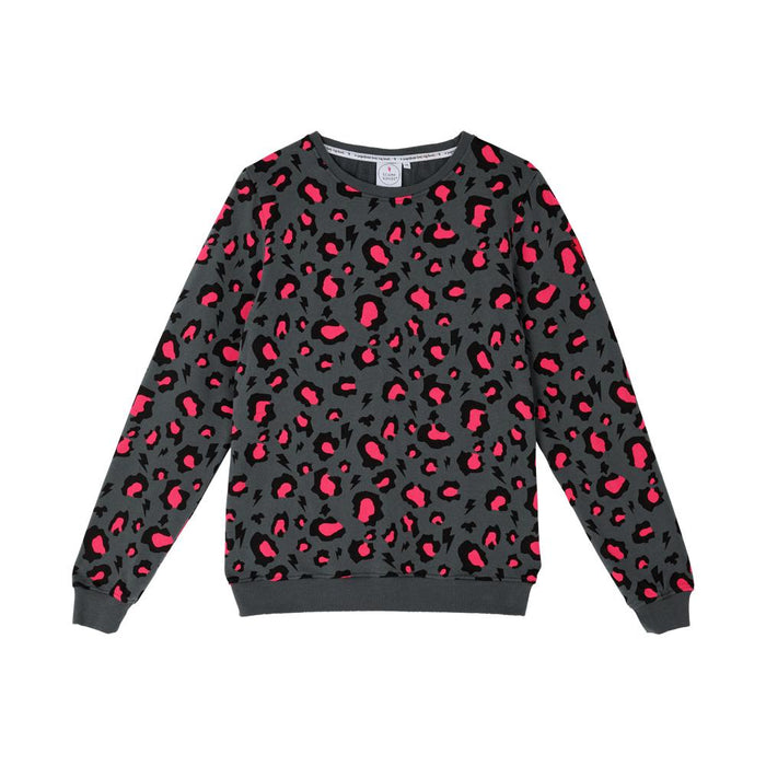Scamp & Dude: Adult super soft sweatshirt - Dark grey snow leopard