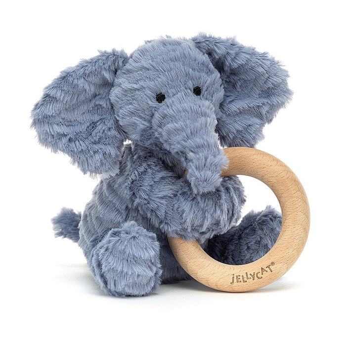 Jellycat: Fuddlewuddle Elephant Wooden Ring Toy