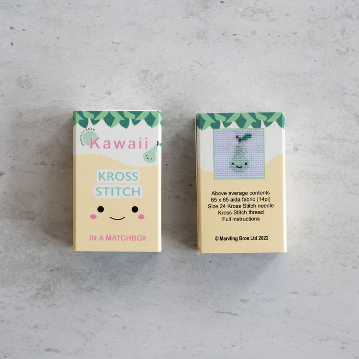 Marvling Bros: Mini Cross Stitch Kit With Kawaii Pear Design