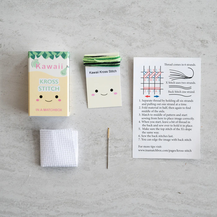 Marvling Bros: Mini Cross Stitch Kit With Kawaii Pear Design