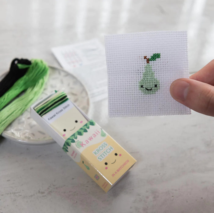 Marvling Bros: Mini Cross Stitch Kit With Kawaii Pear Design