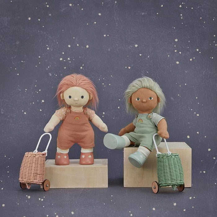 Olli Ella: Rattan Doll Luggy - Mint