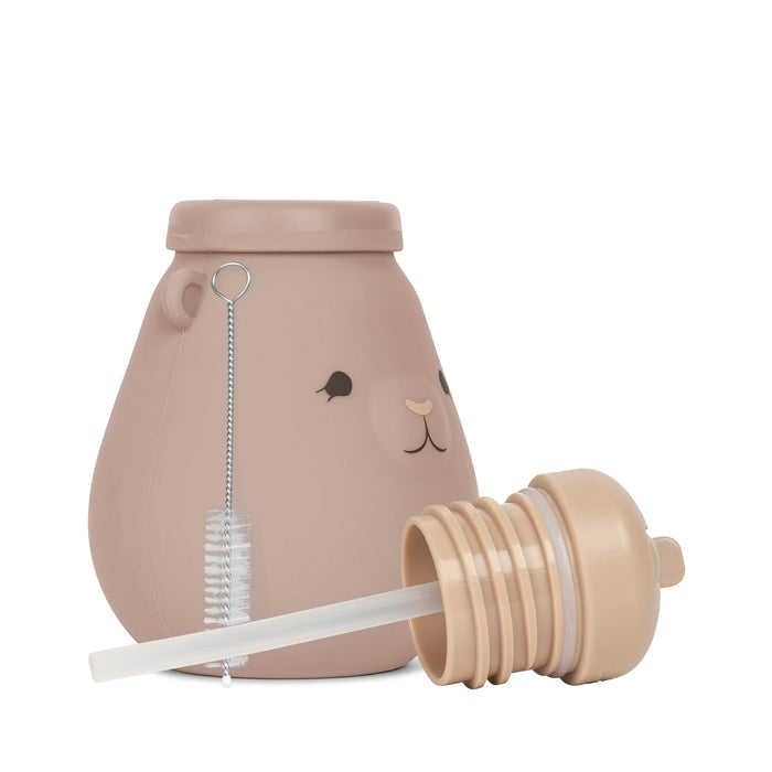 Konges Slojd: Silicone drinking bottle teddy - blush