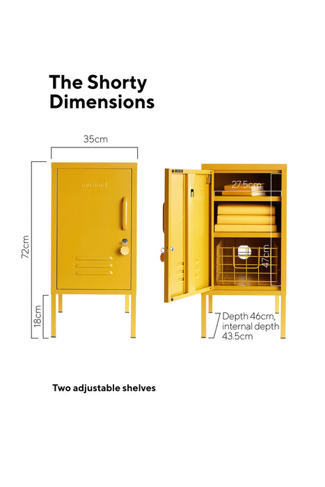 Mustard Made: Storage locker - the shorty in mustard to the left