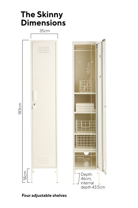 Mustard Made: Storage locker - the skinny in white