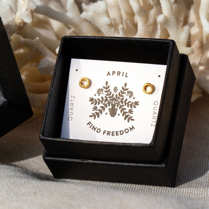 Wanderlust Life: April Birthstone Stud Earring | Clear Quartz