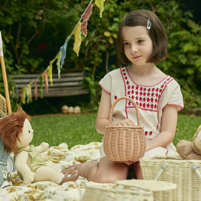 Olli Ella: Rattan Berry Basket - Rose