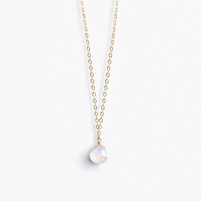 Wanderlust Life: Gold Chain Gemstone Necklace - Rainbow Moonstone