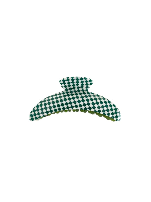 Black Colour:  AGNES big checkered hair claw  - Various colours available