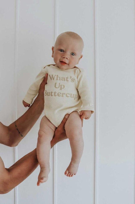 claude & Co whats up buttercup baby romper 