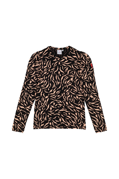 Scamp & Dude: Pale Peach & Black Zebra Lightning Bolt Top - Adult