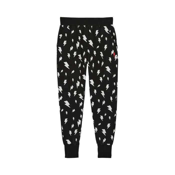 Scamp & Dude: Adult Black with White Lightning Bolt Cosy Joggers