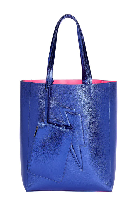 Scamp & Dude: Blue Metallic Large Tote Bag