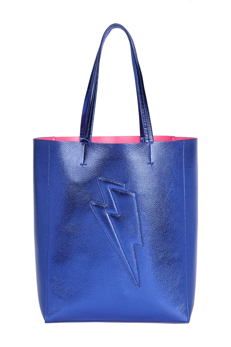 Scamp & Dude: Blue Metallic Large Tote Bag