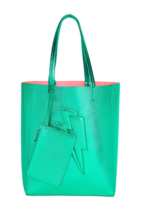 Scamp & Dude: Green Metallic Large Tote Bag