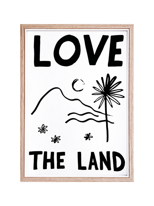 Hand And Palm: Love the Land Print  - A3