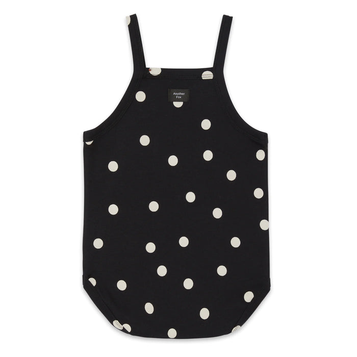 Another Fox: Polka Spot Black Vest Bodysuit - Baby