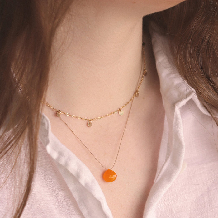 Wanderlust Life: Orange Chalcedony Fine Cord Necklace